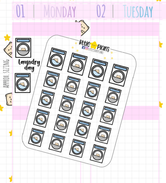 Neku Laundry Day, Wash Clothes, Dry Clothes, Washer and Dryer Planner Stickers (N35) - Littlestarplans