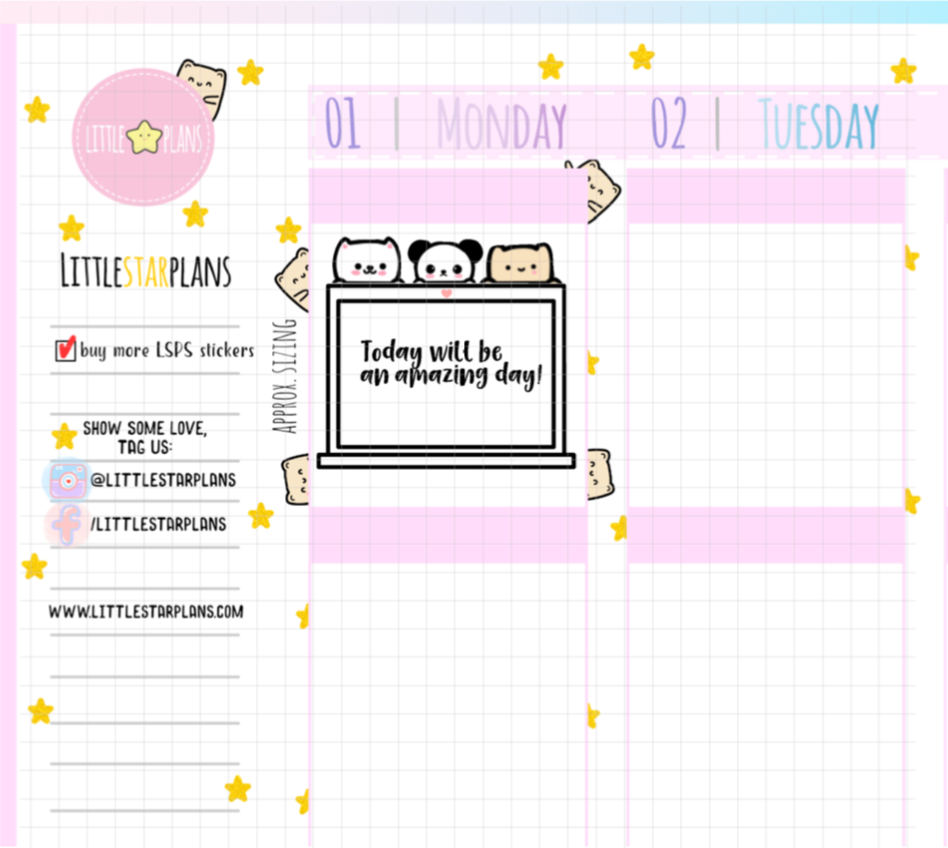 Neku Functional Laptop Full Box Planner Stickers (D04) - Littlestarplans
