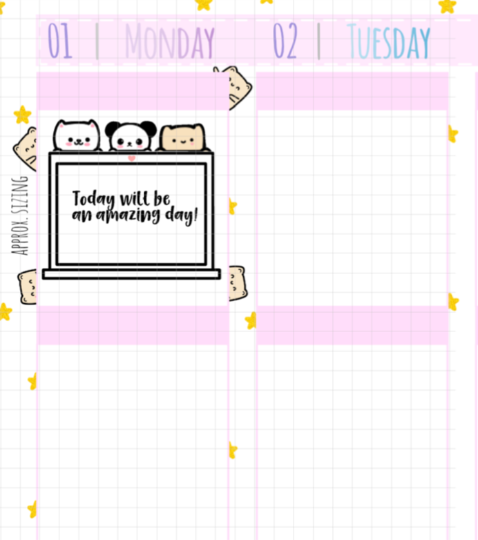 Neku Functional Laptop Full Box Planner Stickers (D04) - Littlestarplans