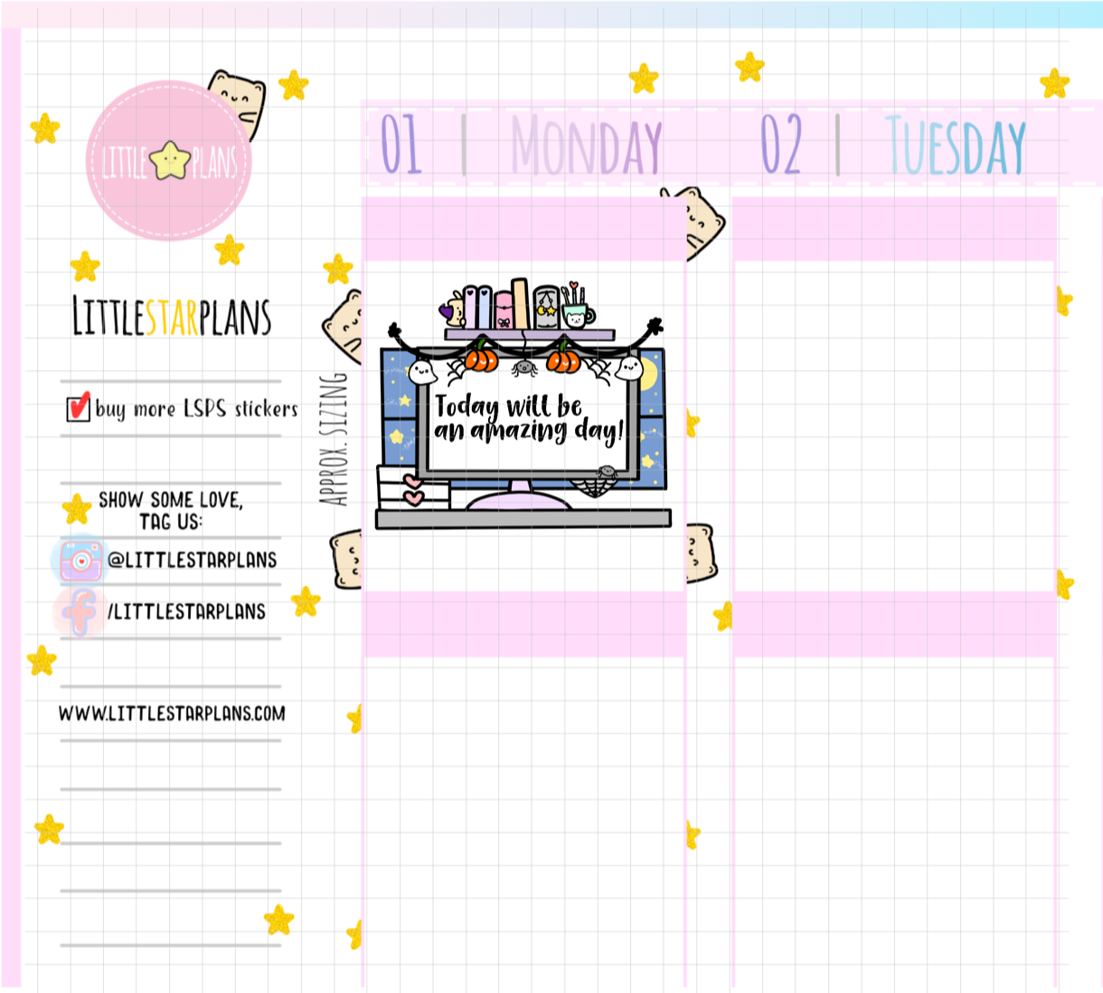 Halloween Functional Planner Desktop Full Box Planner Stickers (D05) - Littlestarplans