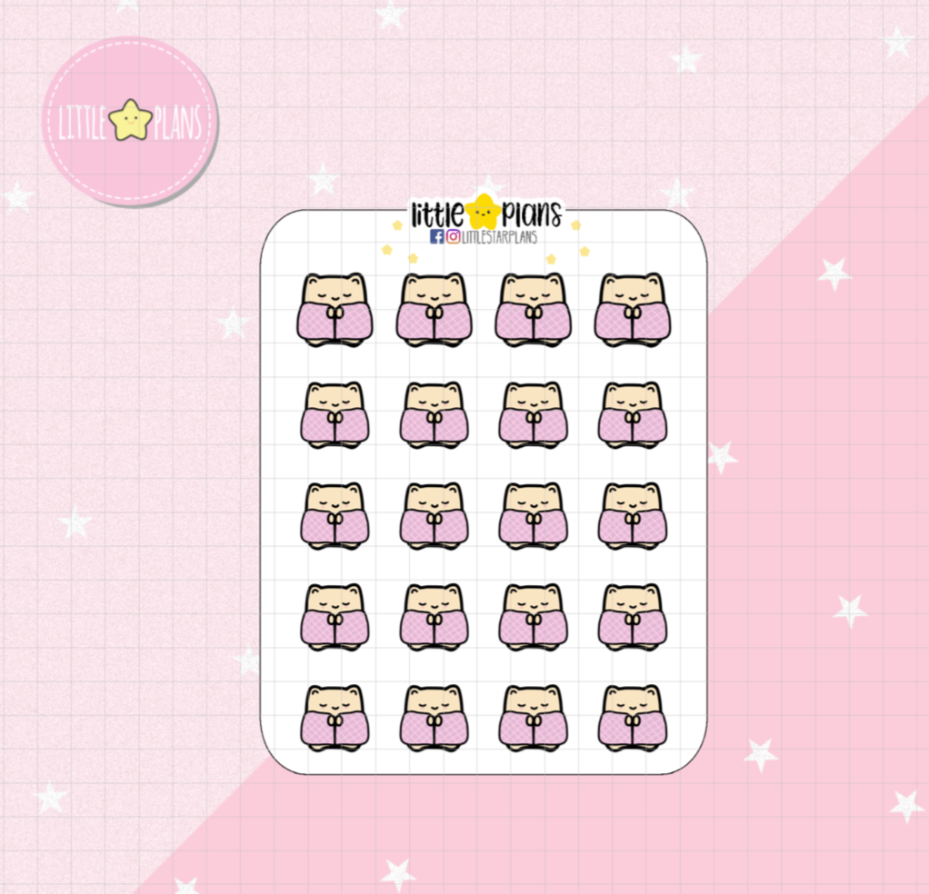 Neku Cozy, Wrapped around in a Blanket Planner Stickers (N38) - Littlestarplans