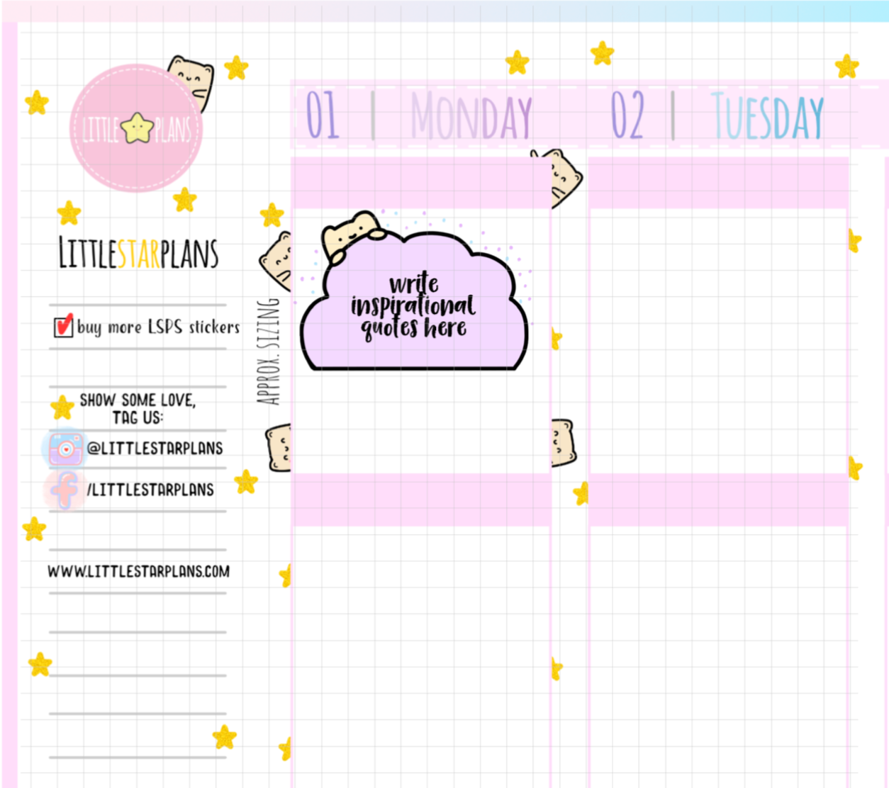 Functional Neku Pastel Cloud Planner Stickers (N41) - Littlestarplans