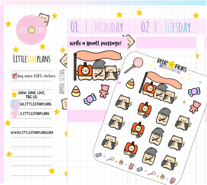 Neku Halloween Washi, Candy Collection Planner Stickers (N42) - Littlestarplans