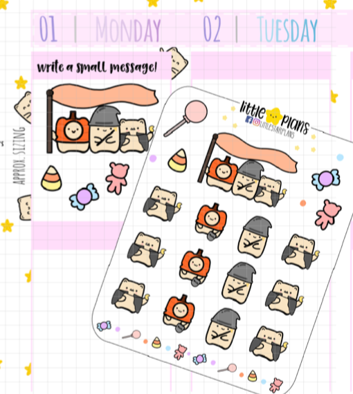 Neku Halloween Washi, Candy Collection Planner Stickers (N42) - Littlestarplans