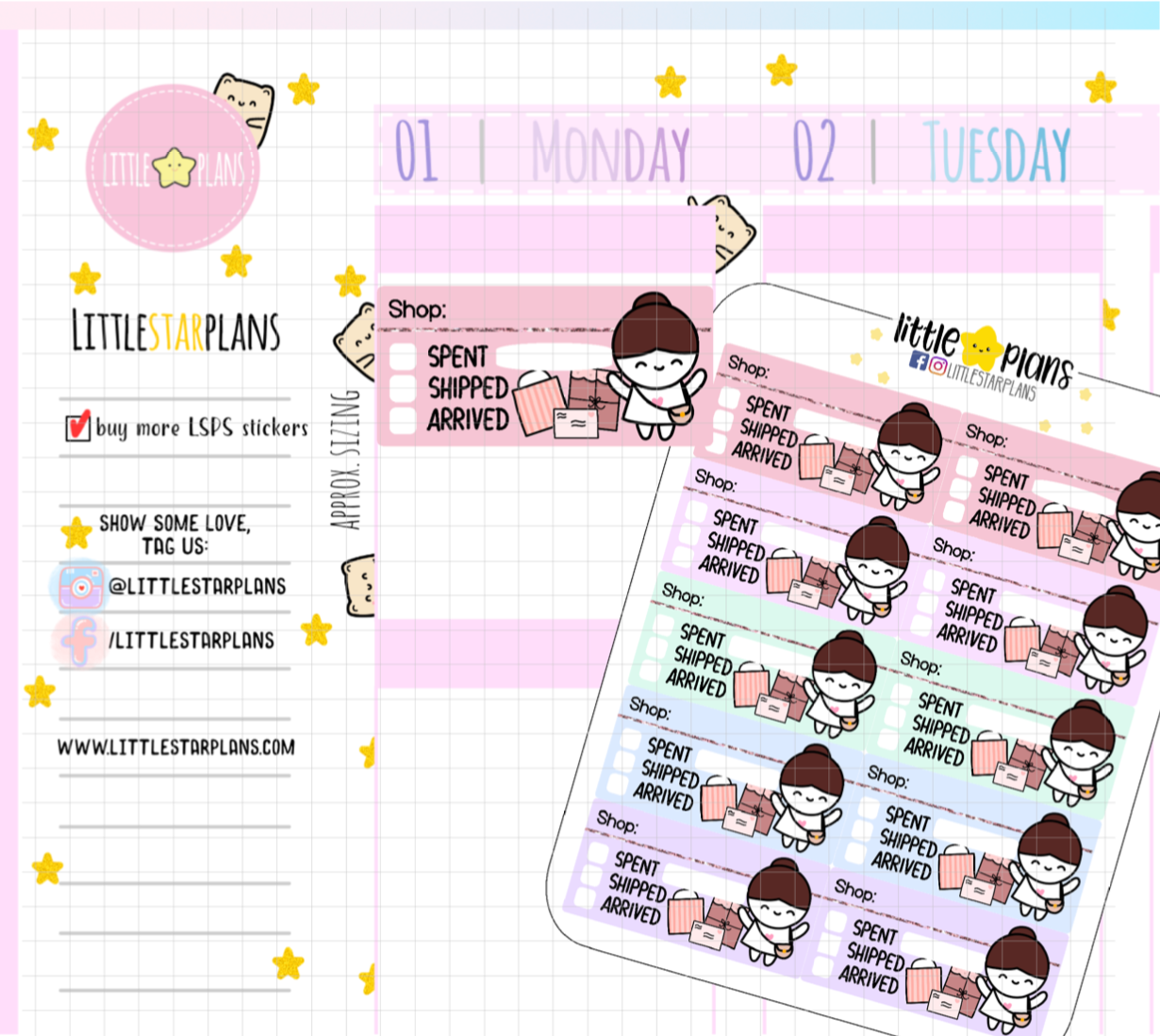 Mimi Online Order Trackers Planner Stickers (M157) - Littlestarplans