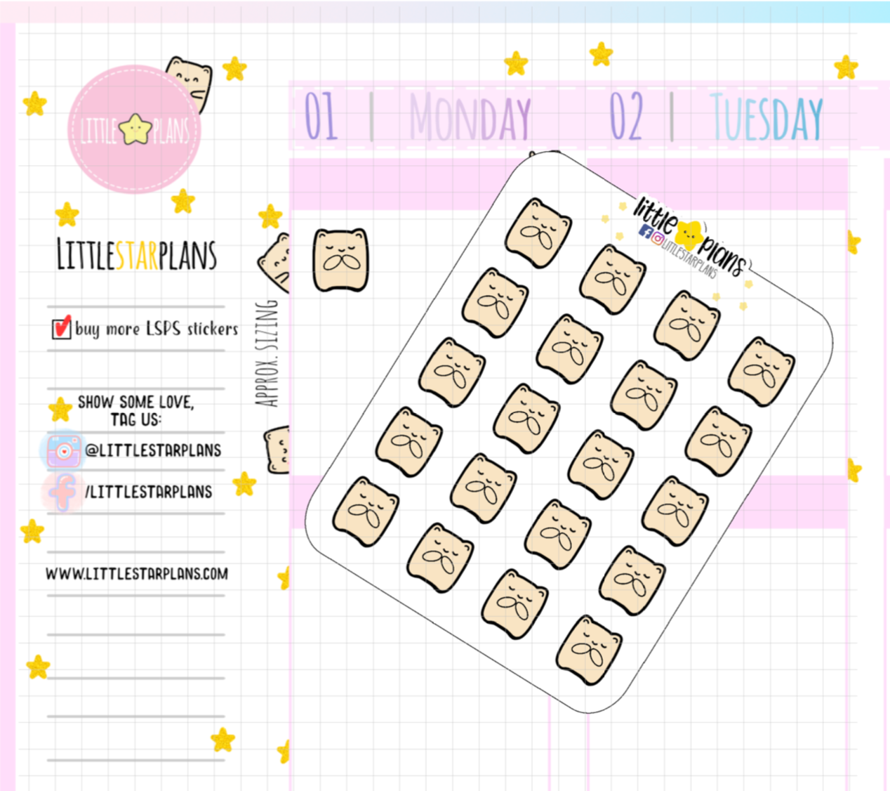Neku Praying, Thankful, Hopeful Planner Stickers (N45) - Littlestarplans