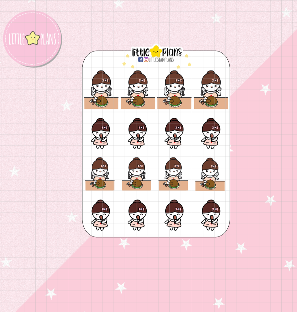 Mimi Thanksgiving Feasts, Big Dinner, Party Planner Stickers (M156) - Littlestarplans