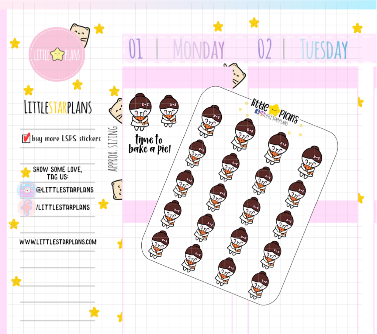 Mimi Bakes a Pie, Fall Pie Stickers Kit (M160) - Littlestarplans