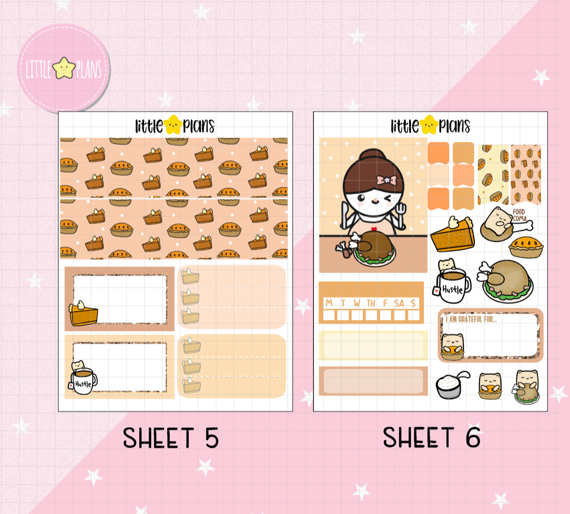 Mimi and Neku Thankful Thanksgiving Planner Stickers Kit (N45) - Littlestarplans