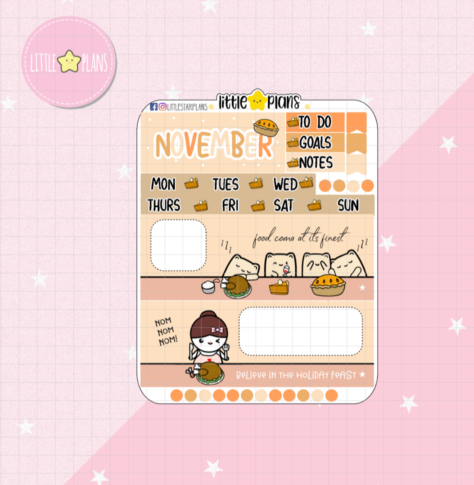 November or December Hobonichi Weeks Monthly Planner Stickers Kit - Littlestarplans