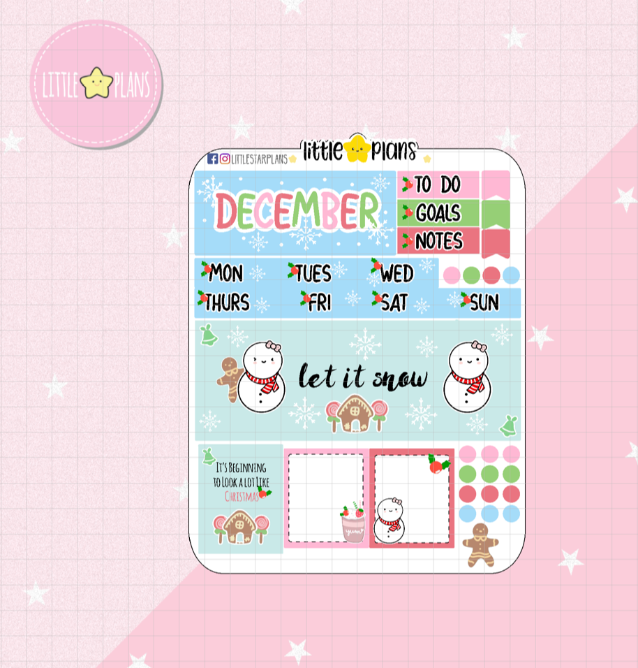 November or December Hobonichi Weeks Monthly Planner Stickers Kit - Littlestarplans
