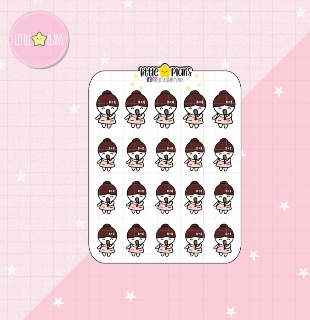 Mimi Eating Chicken Drumsticks Planner Stickers - Littlestarplans