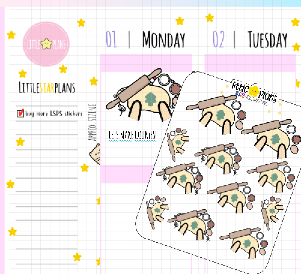 Neku Making Cookies, Baking, Planner Sticker - Littlestarplans