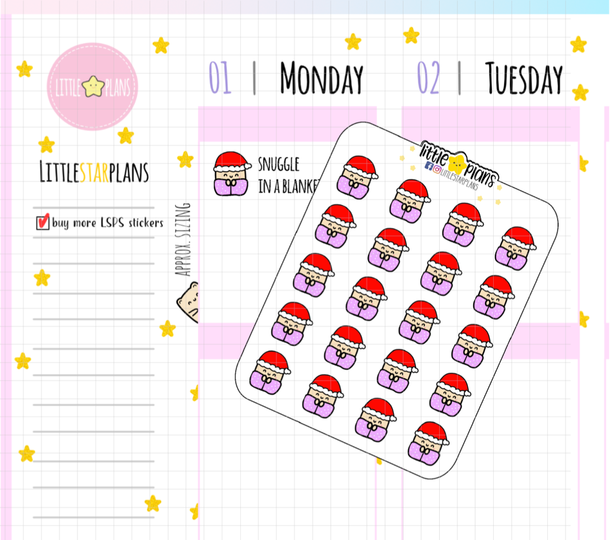 Neku Christmas Edition Cozy Planner Stickers - Littlestarplans