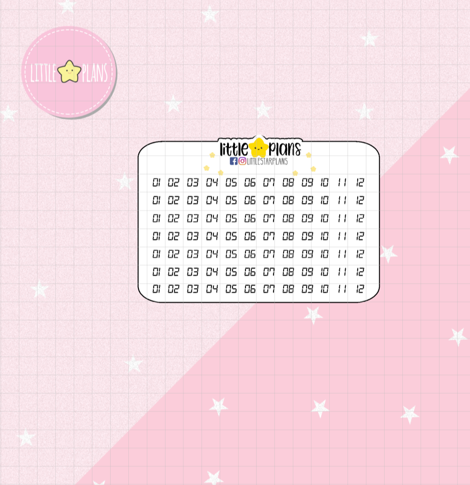 Tiny Time, Number Planner Stickers - Littlestarplans