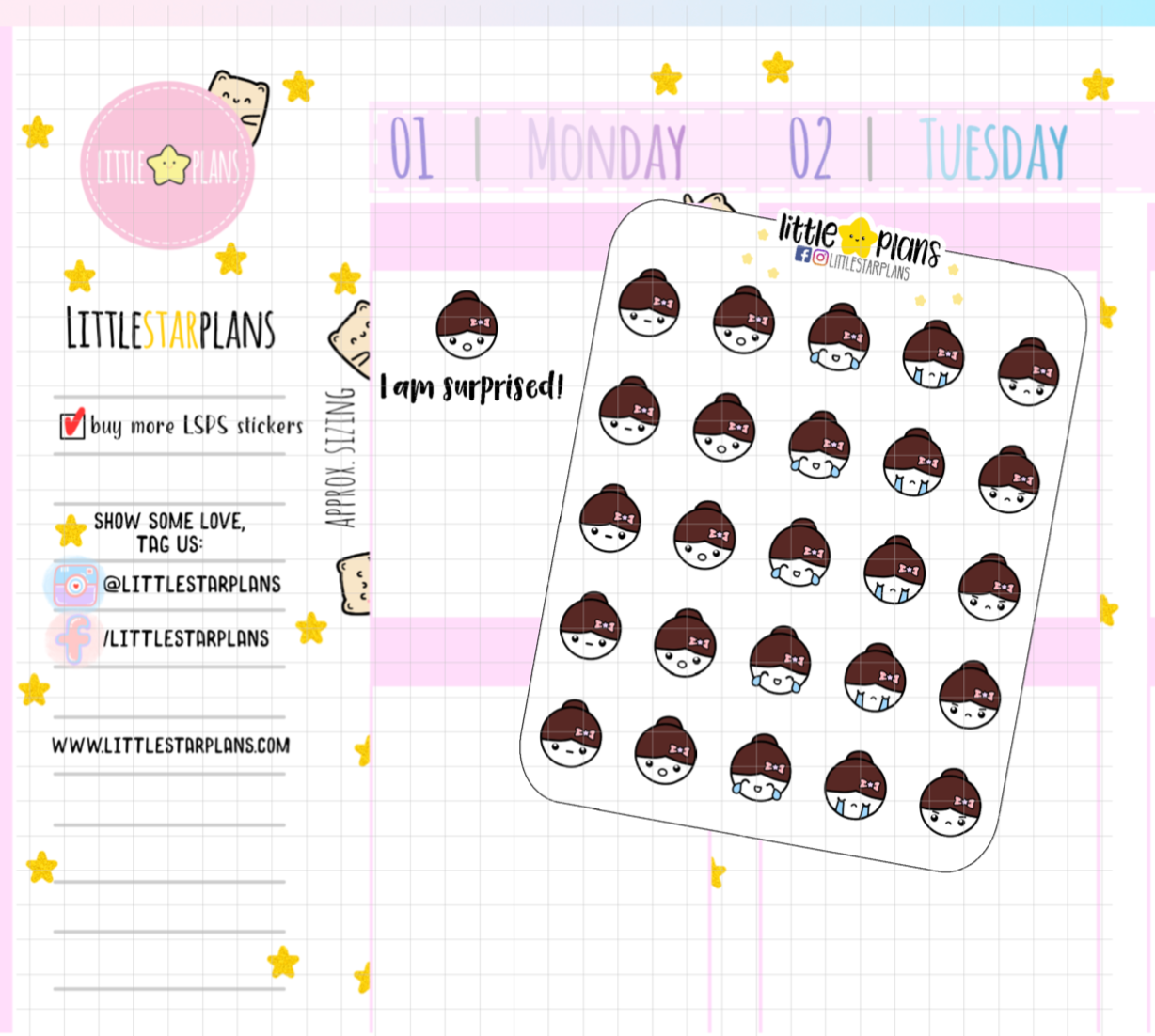 Mimi Emotions V3 Planner Stickers (M175) - Littlestarplans