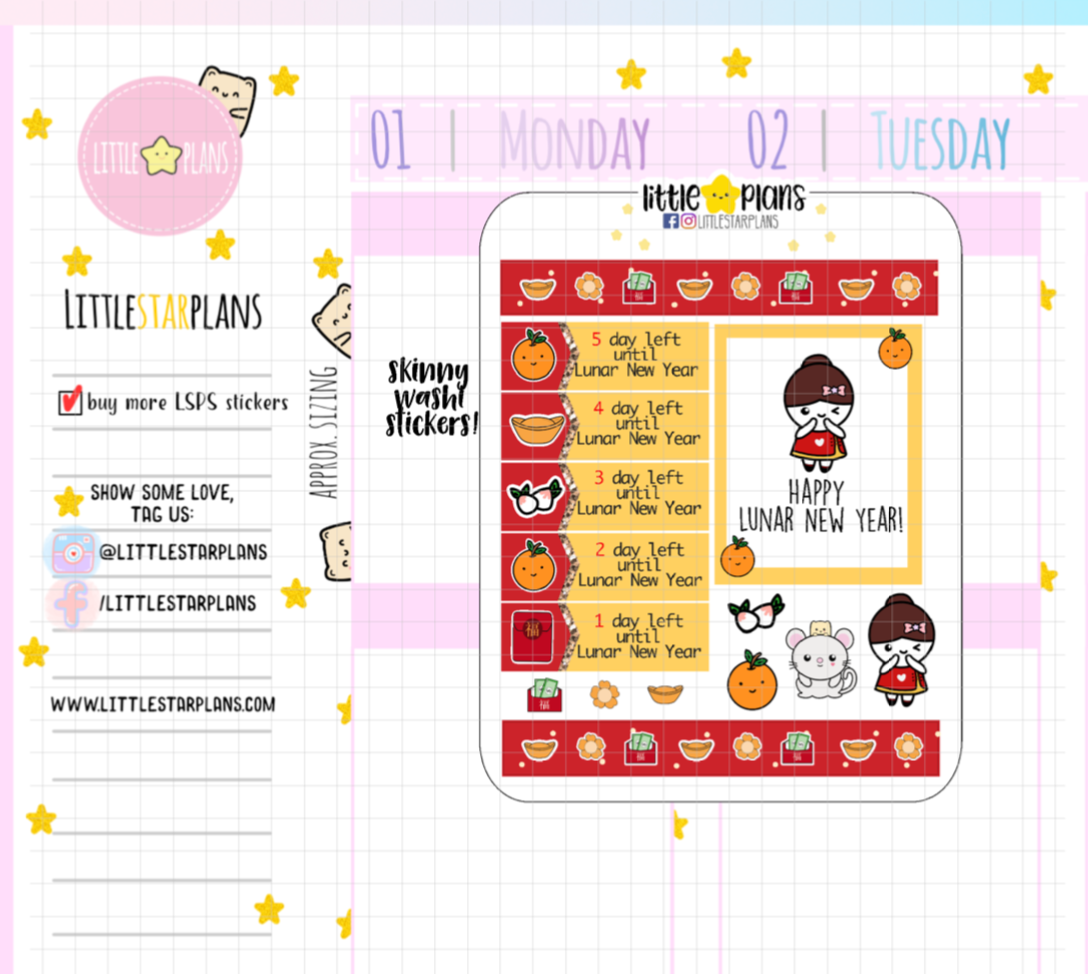 Mimi 2020 Lunar New Year (Chinese New Year) Planner Stickers (M182)