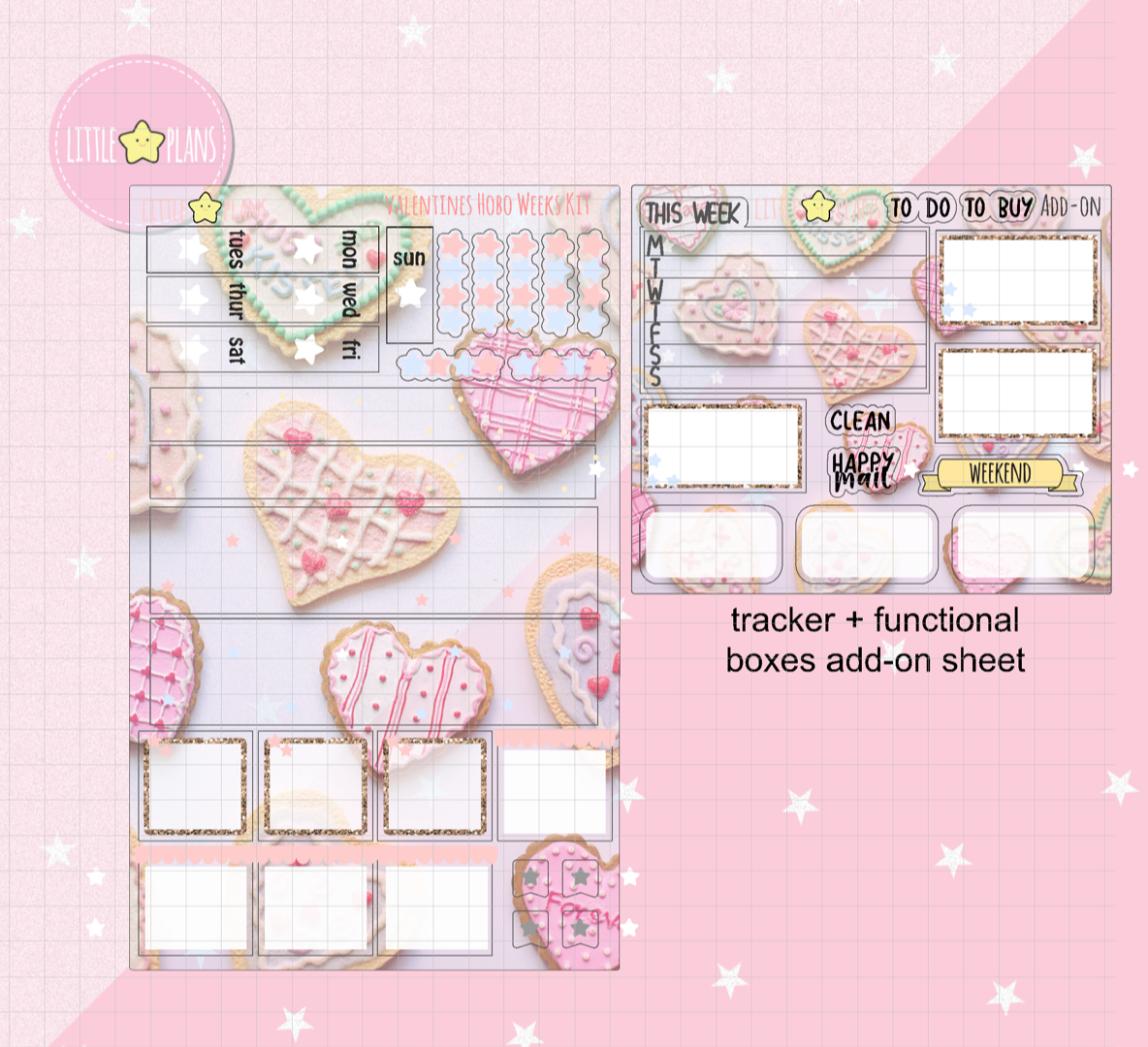 Chic Valentines Cookies Hobonichi Weeks Planner Stickers