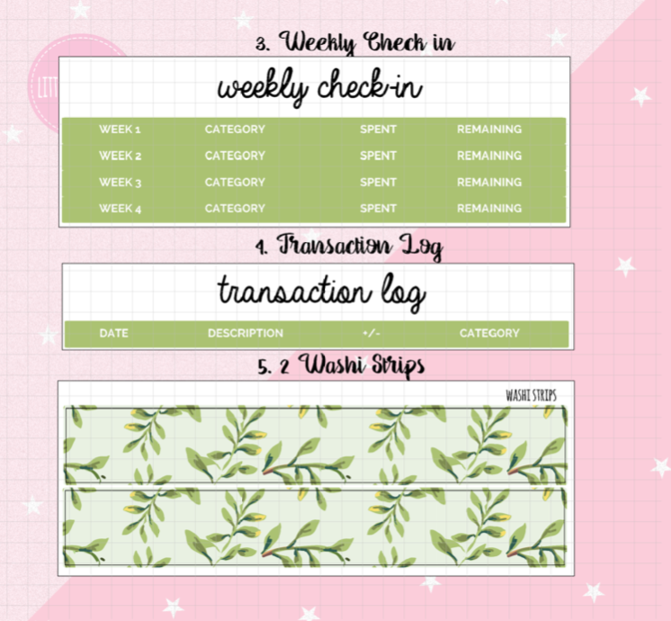 March Monthly Budget Planner Sticker Kit fit in Happy Planner Notes