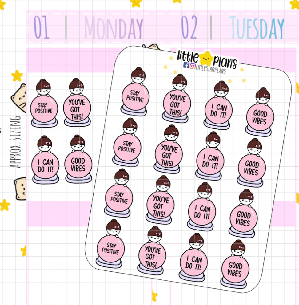 Mimi Magical Globe You've Got This Motivation Planner Stickers (M188)