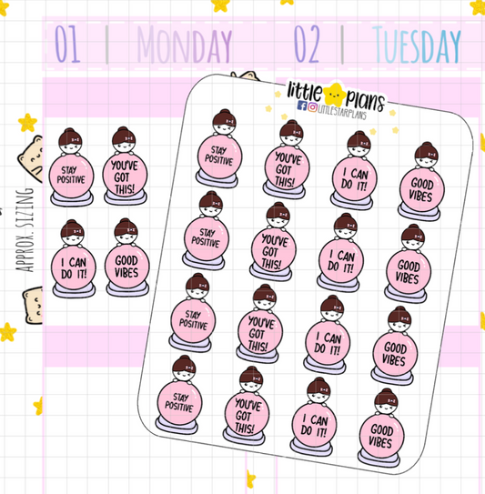 Mimi Magical Globe You've Got This Motivation Planner Stickers (M188)