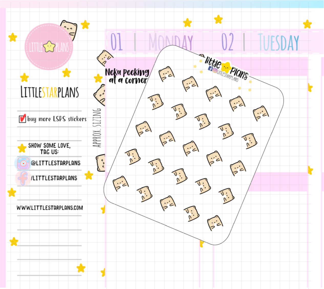 Neku Peeks at a Corner Planner Stickers (N50)