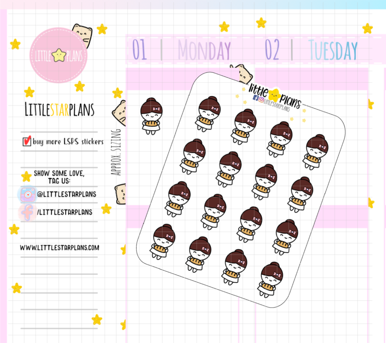Mimi Make Sandwich, Bread Planner Stickers (M190)