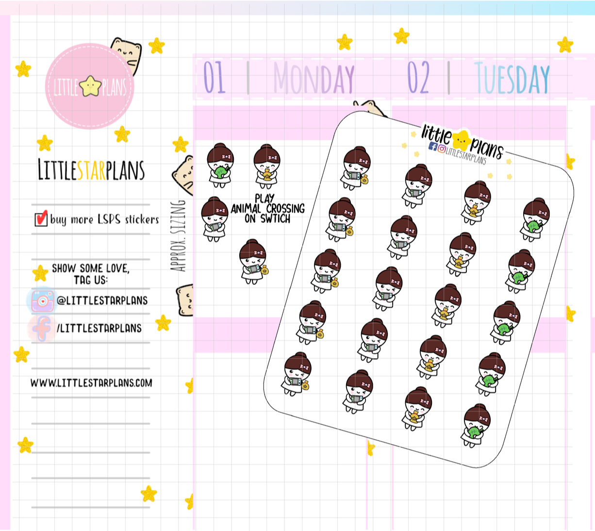 Mimi Animal Crossing on Switch Planner Stickers (M192)