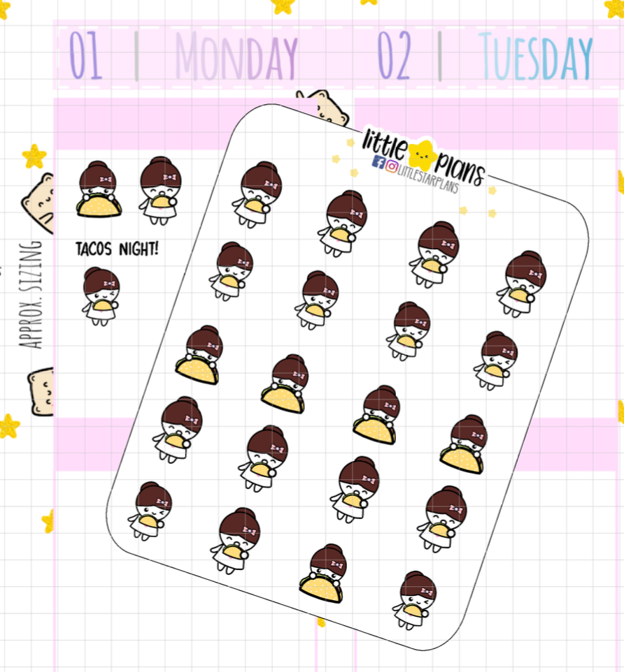 Mimi Tacos Night Planner Stickers (M191)