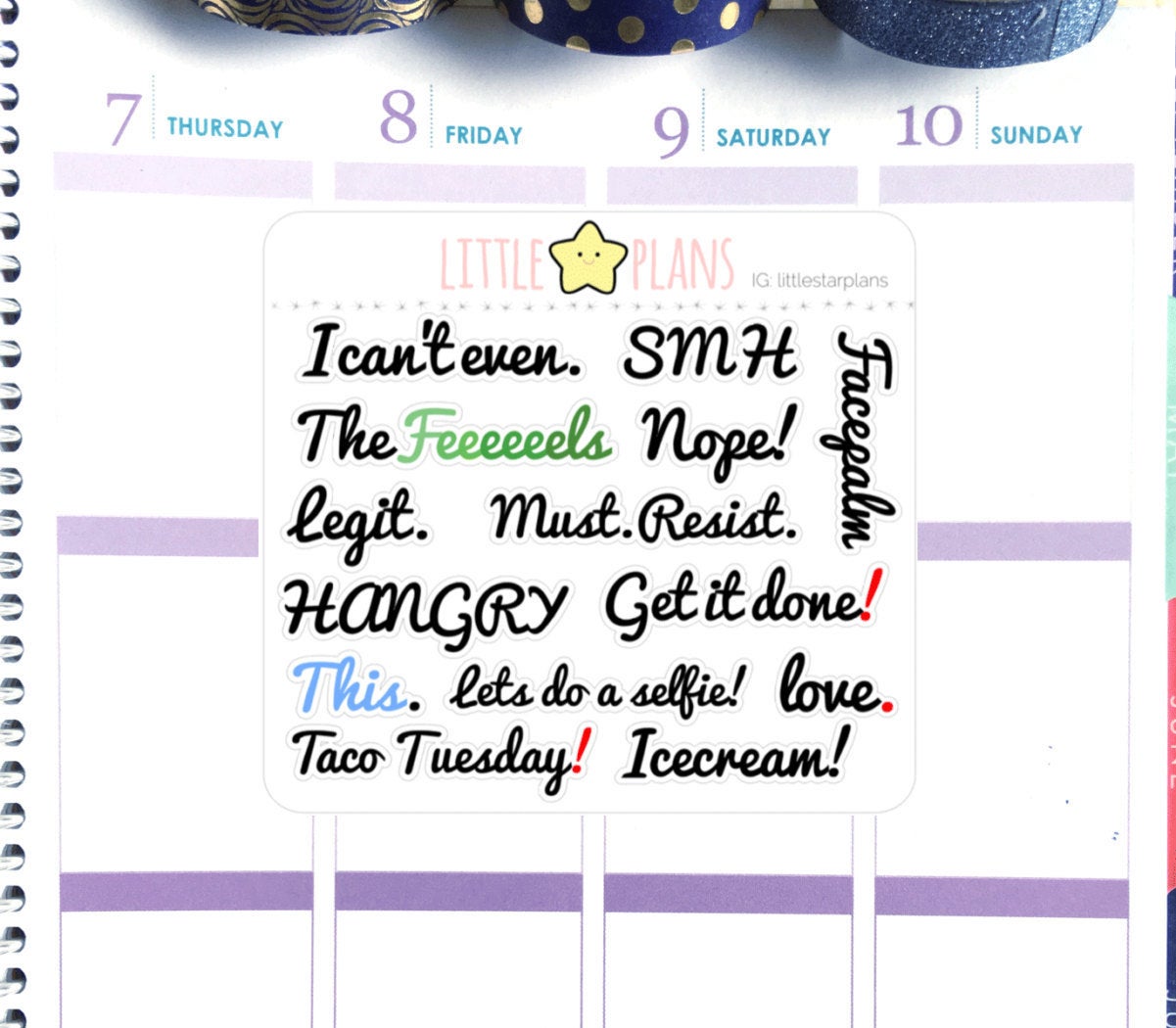 Fun Quotes Planner Stickers, fits Erin Condren, ECLP, A5 Planner - Littlestarplans