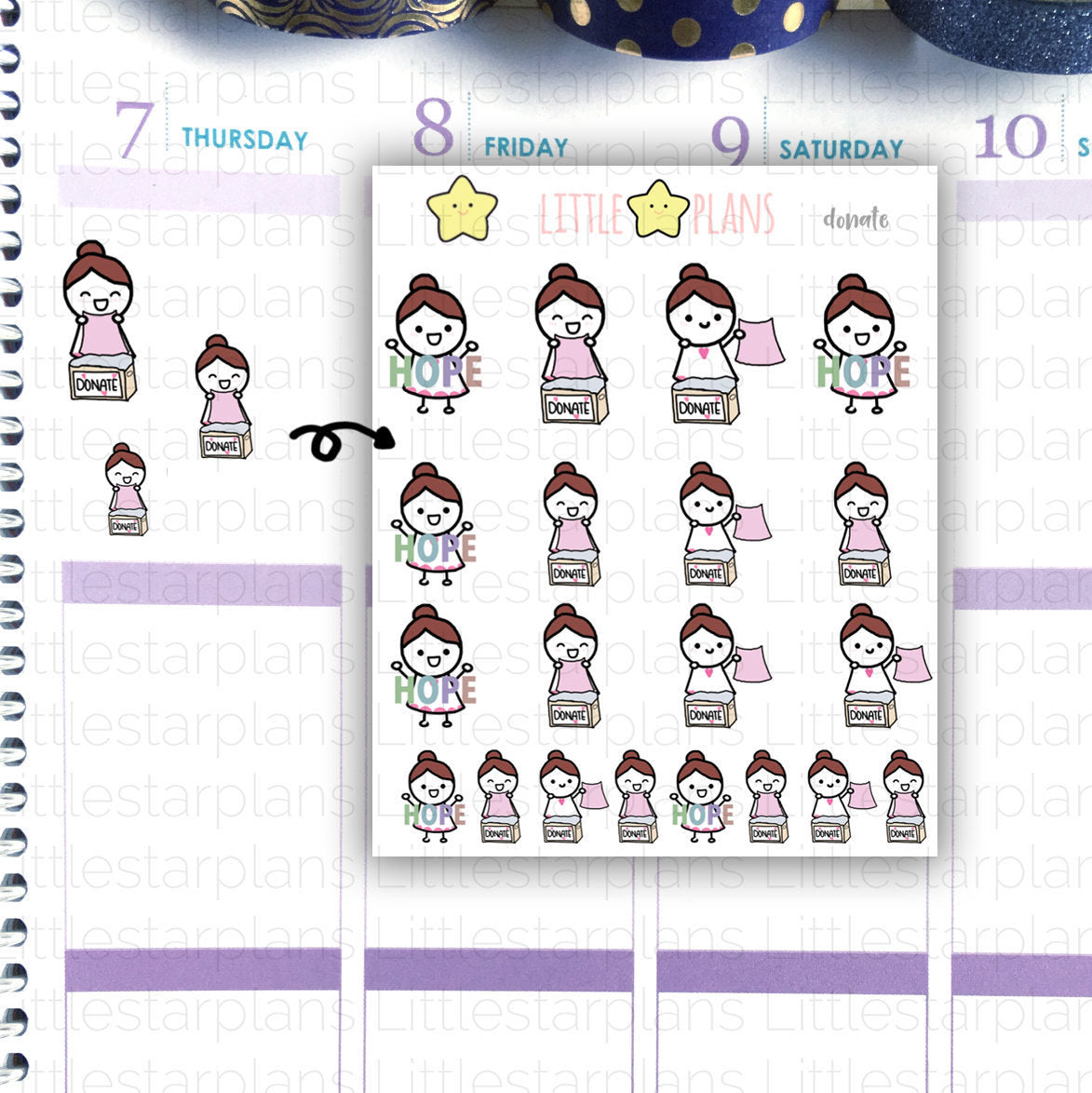 Feeling Generosity, Donation Planner Stickers | Mimi - Littlestarplans
