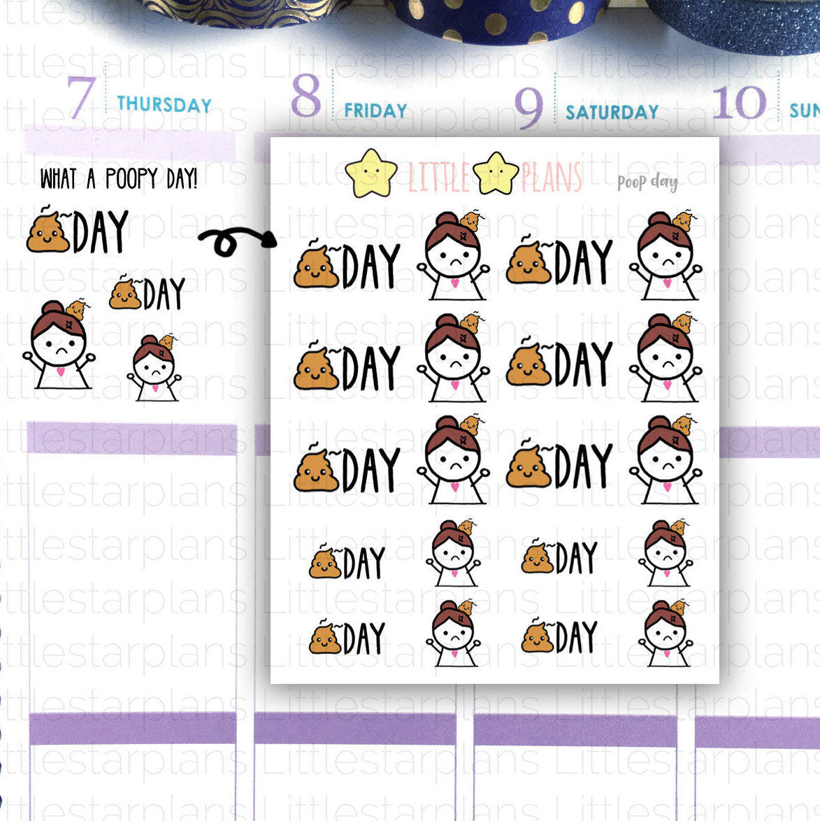 Poop Day, Unpleasant Day, bad day, One of Those Days Planner Stickers | Mimi Stickers - Littlestarplans
