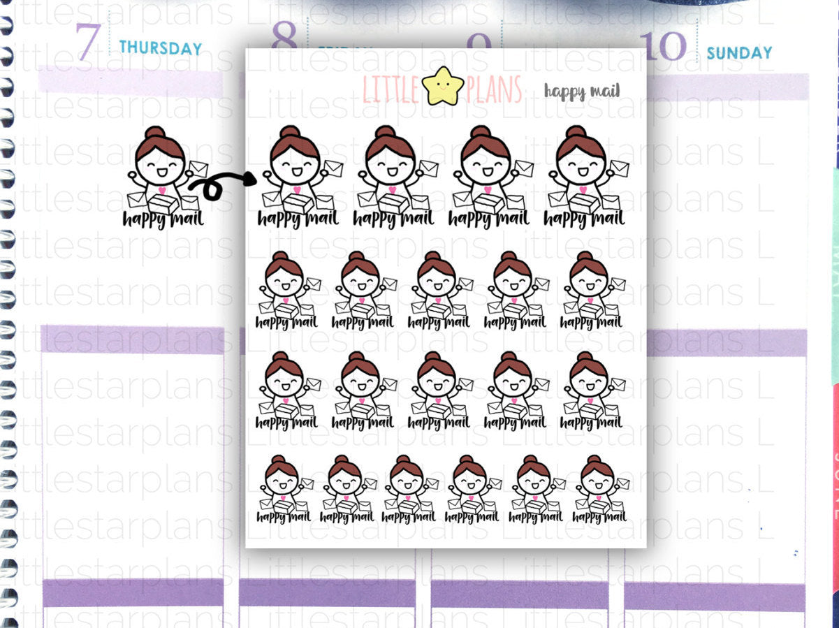 Happy Mail Planner Stickers | Mimi - Littlestarplans