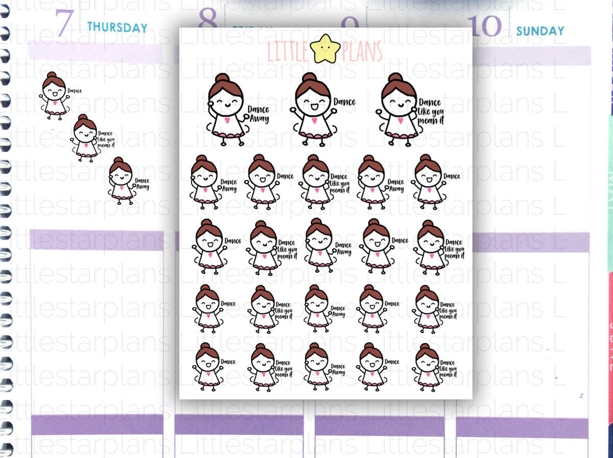 Dancing Mimi Planner Stickers - Littlestarplans