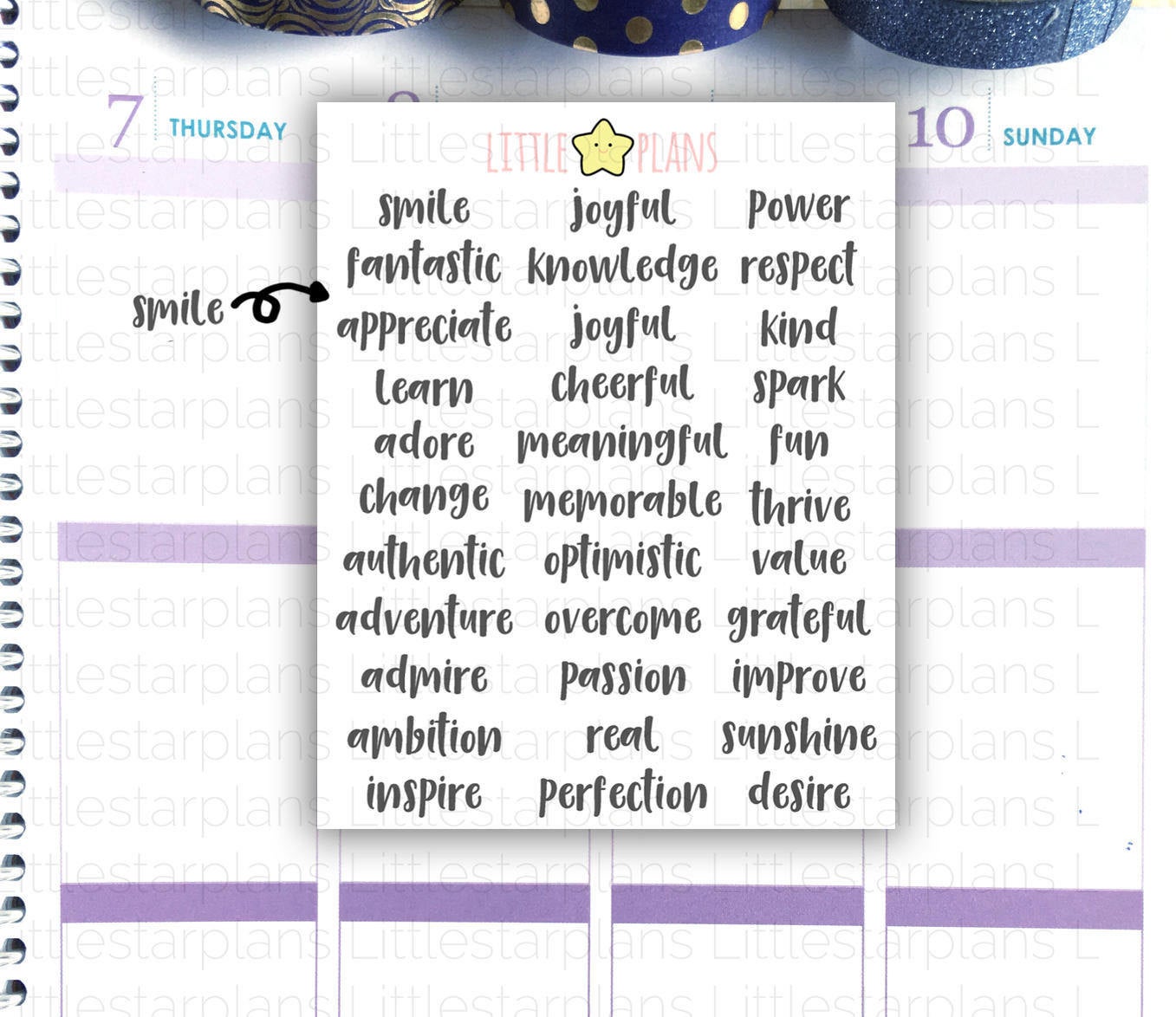 Positive Affirmation Phrase Stickers for Erin Condren, Plum Paper, Filofax, Kikki K and Happy Planner - Littlestarplans