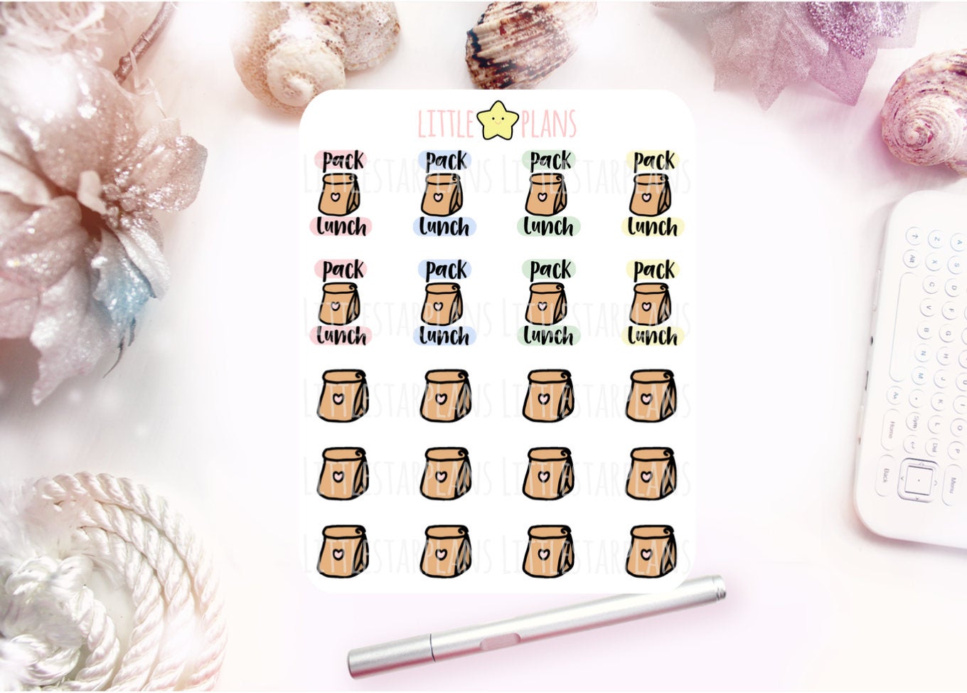 Cute Reminder, Pack Lunch, Bring Your Lunch, Reminder to Bring Lunch Planner Stickers - Littlestarplans