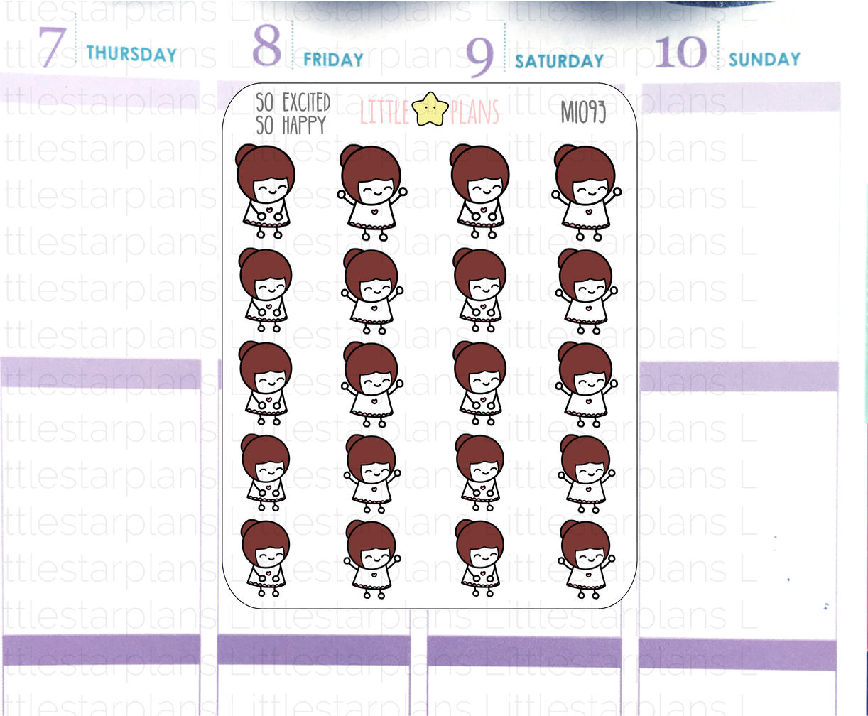 So Excited, Happy Planner Stickers Version 2 | Mimi - Littlestarplans
