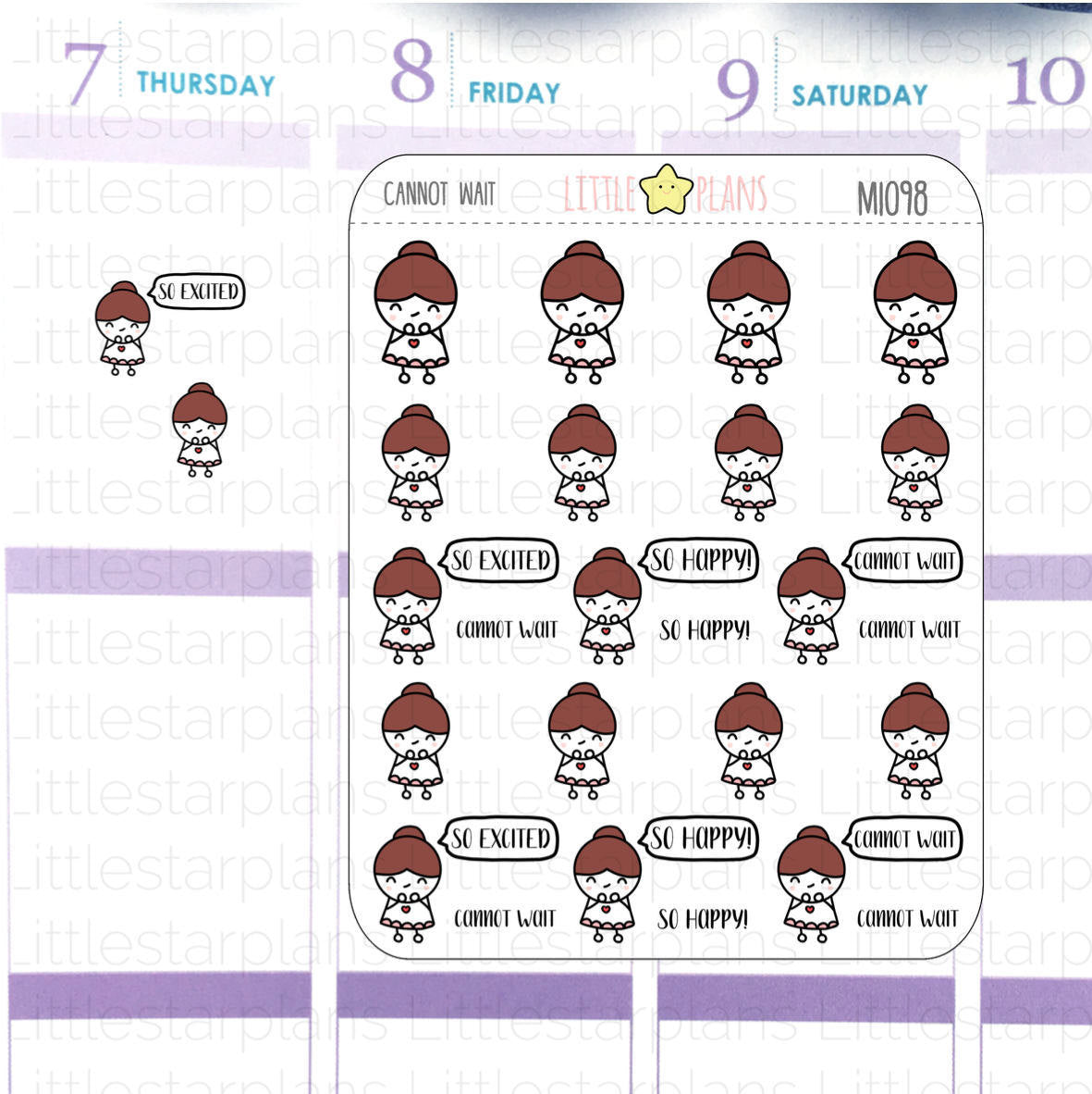 So excited, Cannot Wait, So Happy Planner Stickers | Mimi - Littlestarplans