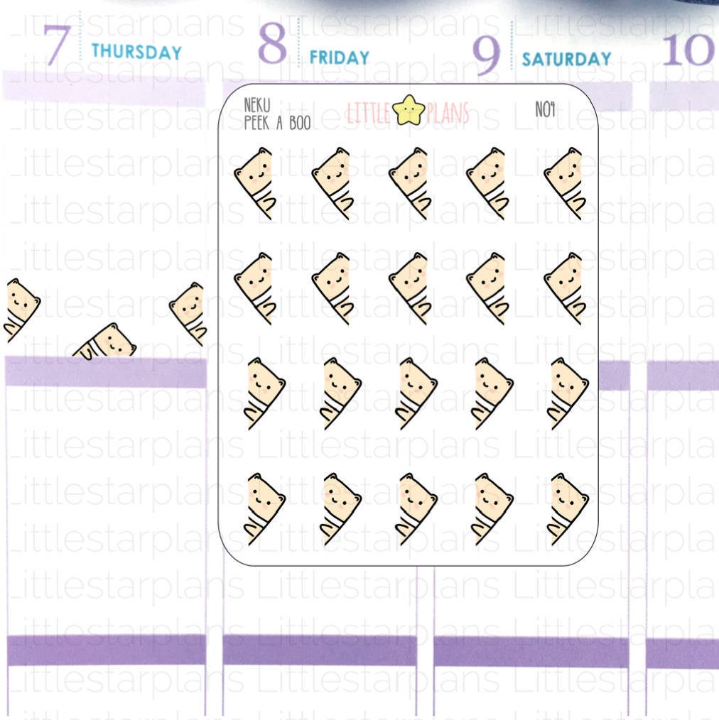 Neku - Peek a Book, Page Decoration Planner Stickers - Littlestarplans