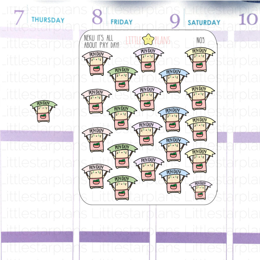 Neku - Pay Day Planner Stickers - Littlestarplans