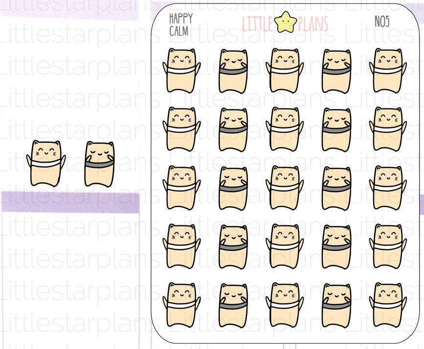 Neku - Calm, Happy Planner Stickers - Littlestarplans