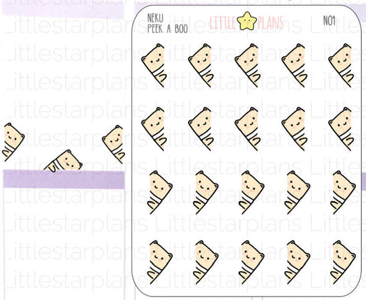 Neku - Peek a Book, Page Decoration Planner Stickers - Littlestarplans