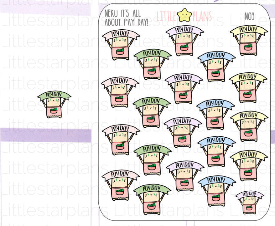 Neku - Pay Day Planner Stickers - Littlestarplans