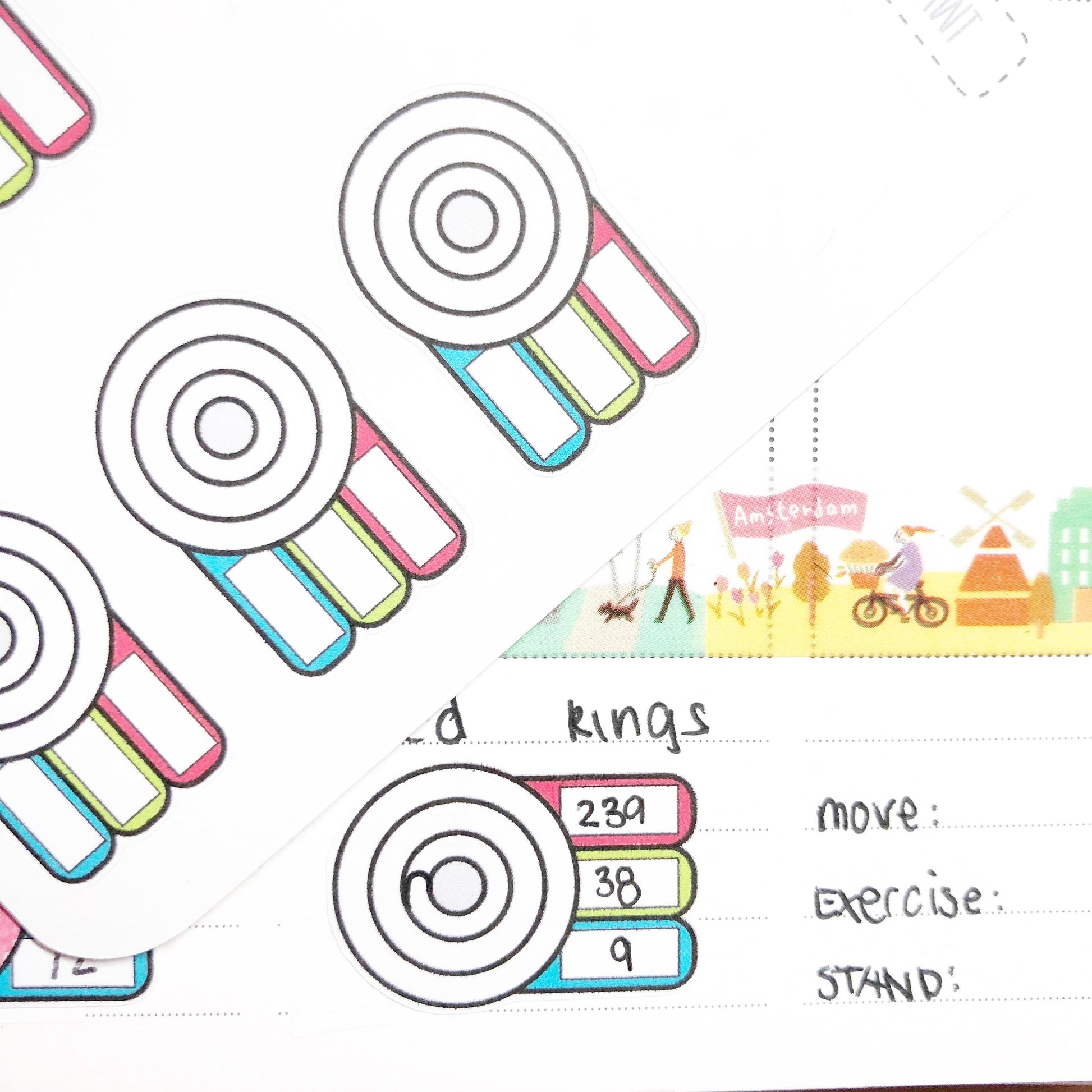 Track Apple Watch Activities Planner Stickers (AWT) - Littlestarplans