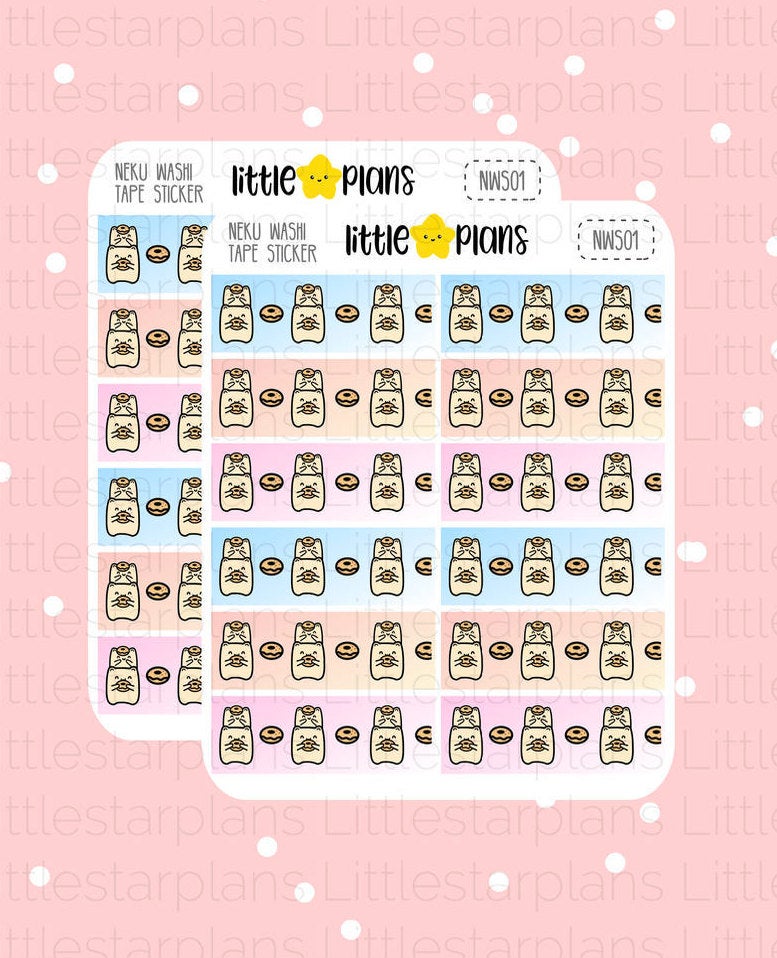 Neku - Donut Washi Tape Stickers with Gradient Colours  Planner Stickers - Littlestarplans