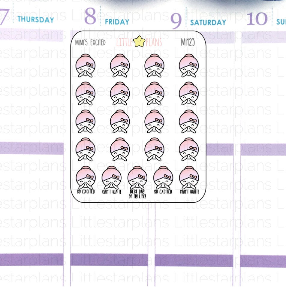 Emotion: Excited Planner Stickers | Mimi - Littlestarplans