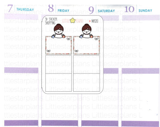 Mimi - 3D Stickers, Foldable, Hide Shopping Gifts Planner Stickers (MI120) - Littlestarplans