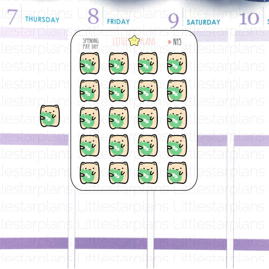 Neku - Spending or Pay Day Planner Stickers - Littlestarplans