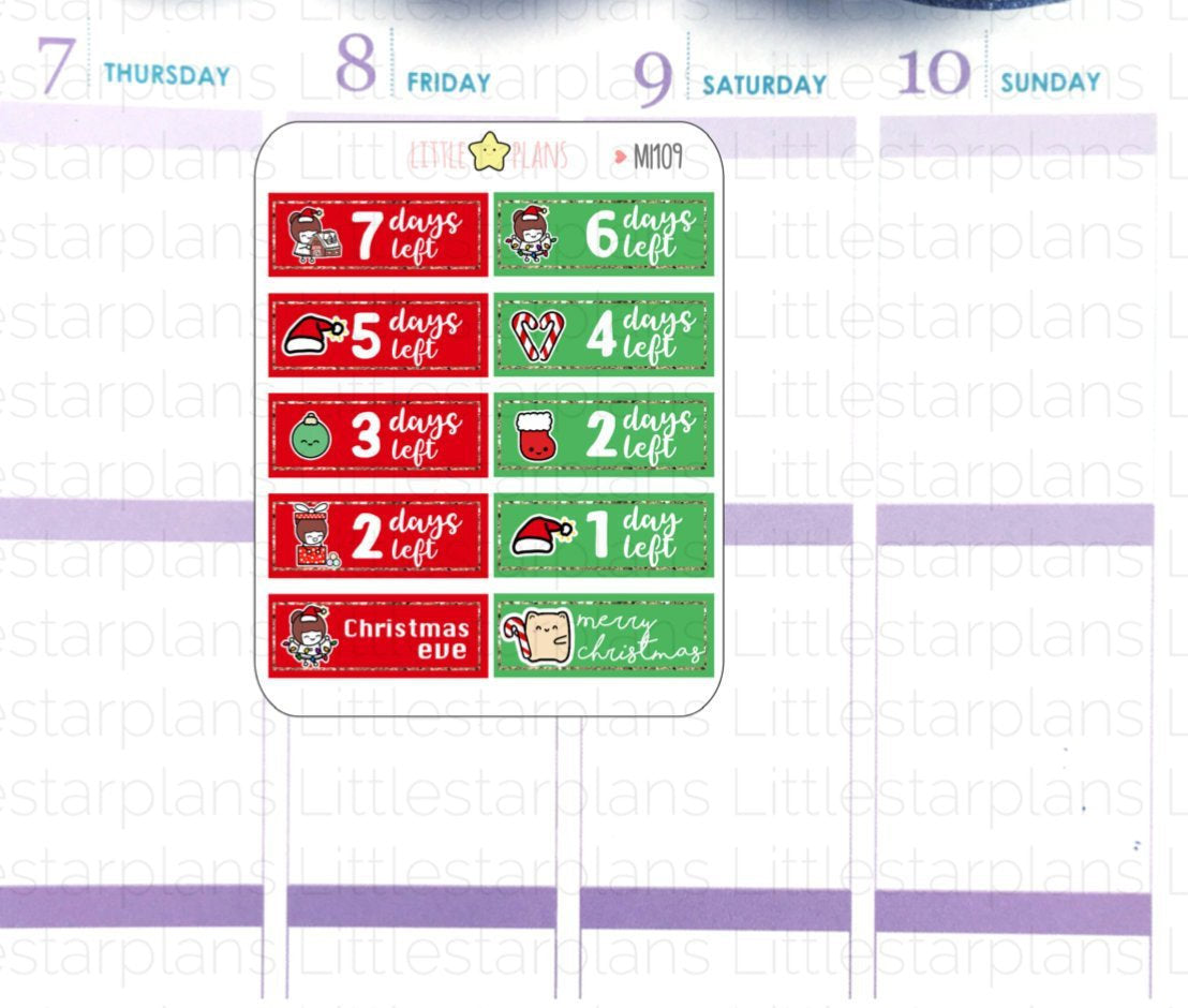 Littlestarplans Christmas Count Down Stickers - Littlestarplans