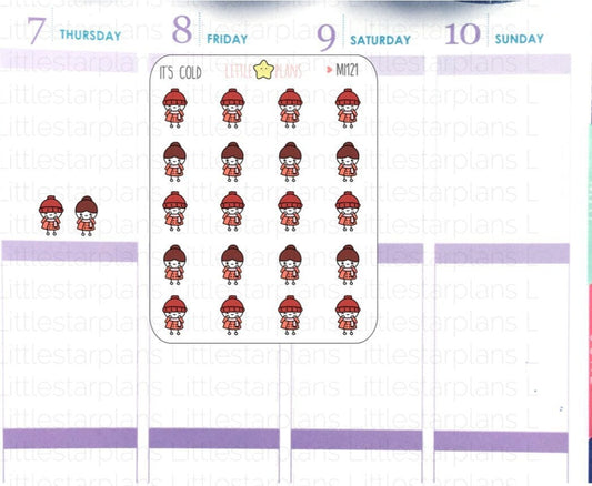 Winter Jacket, Winter/Fall Dress Warm Planner Stickers | Mimi - Littlestarplans